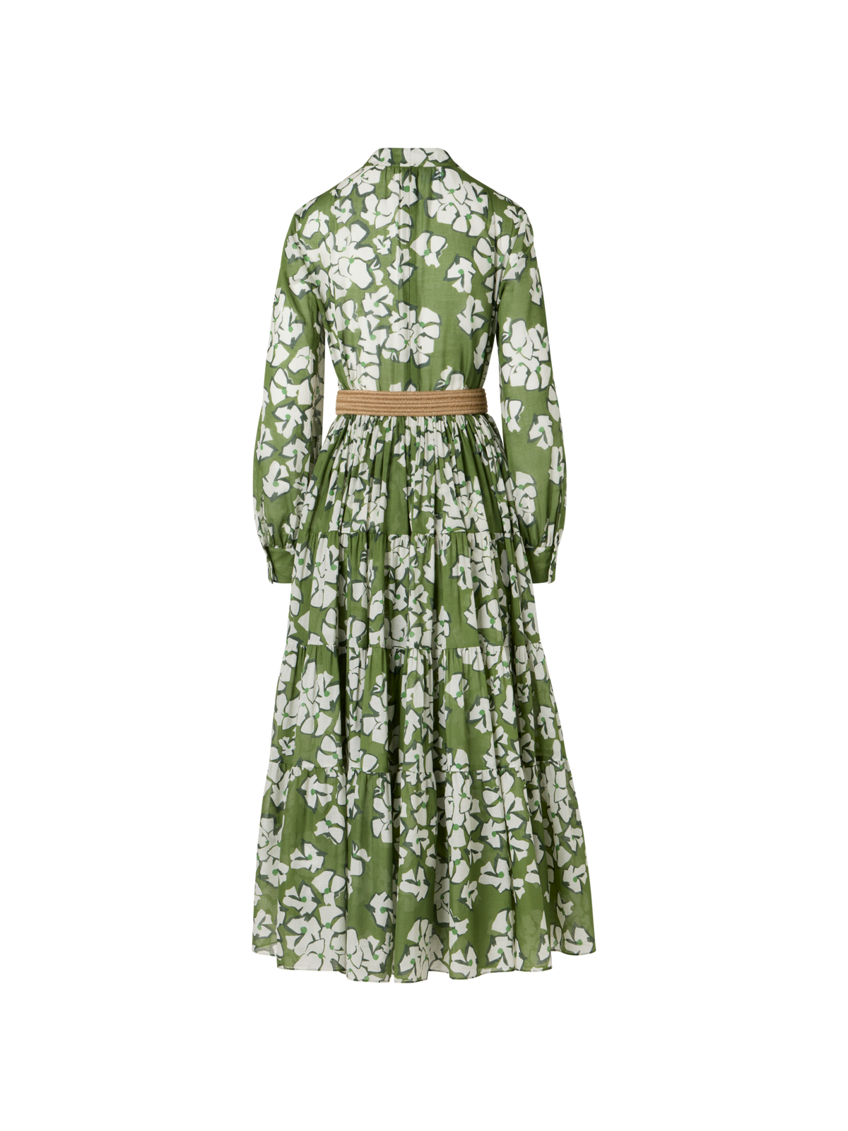 Designer Langärmeliges Boho-Midi-Kleid mit Papercut Flower Print - Bunt