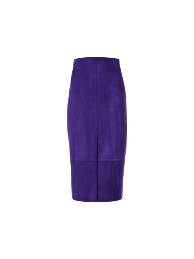 Designer Bleistiftrock aus Wildleder - Violett