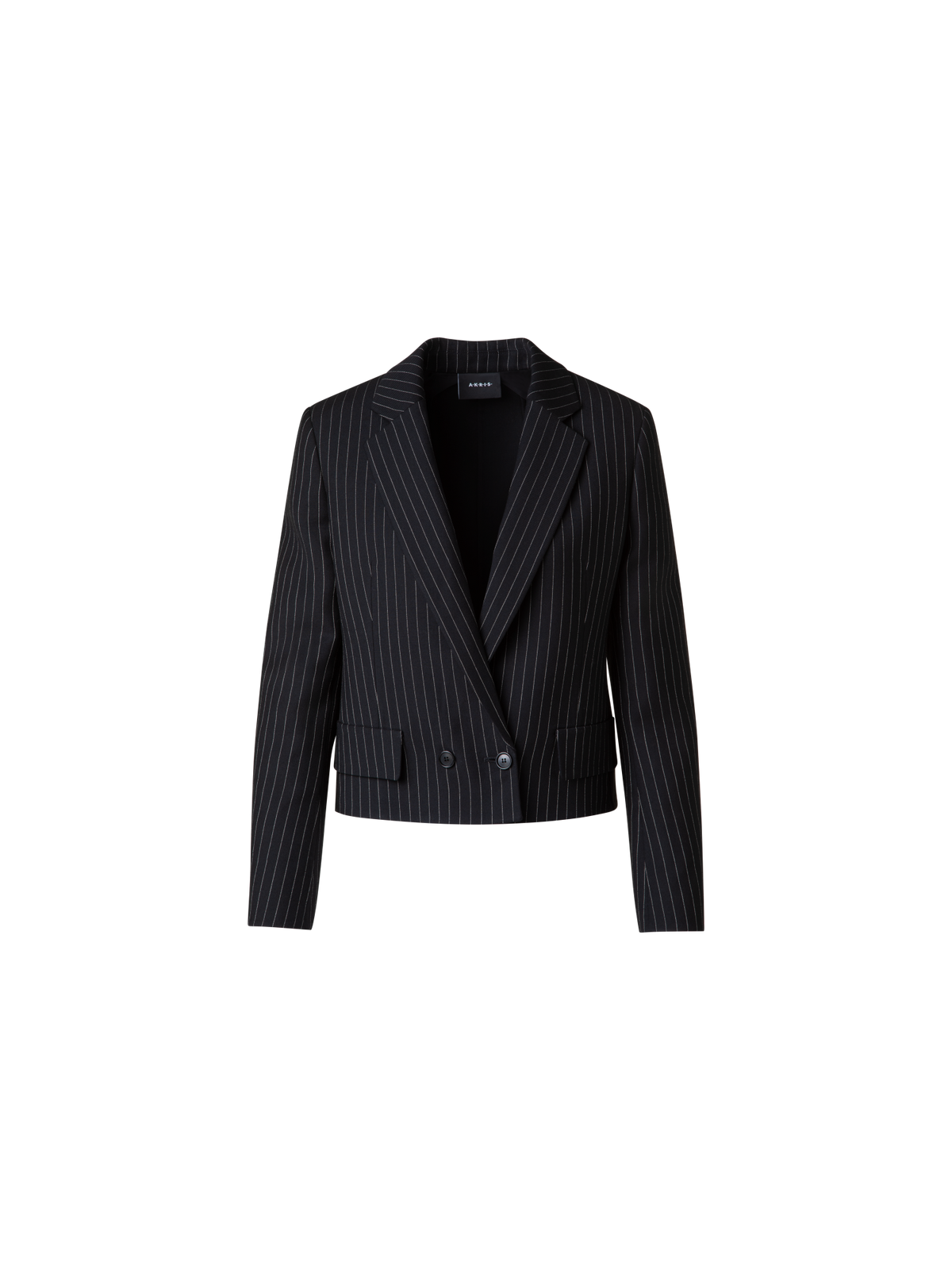 Designer Kurze Boxy-Nadelstreifen-Jacke - Grau