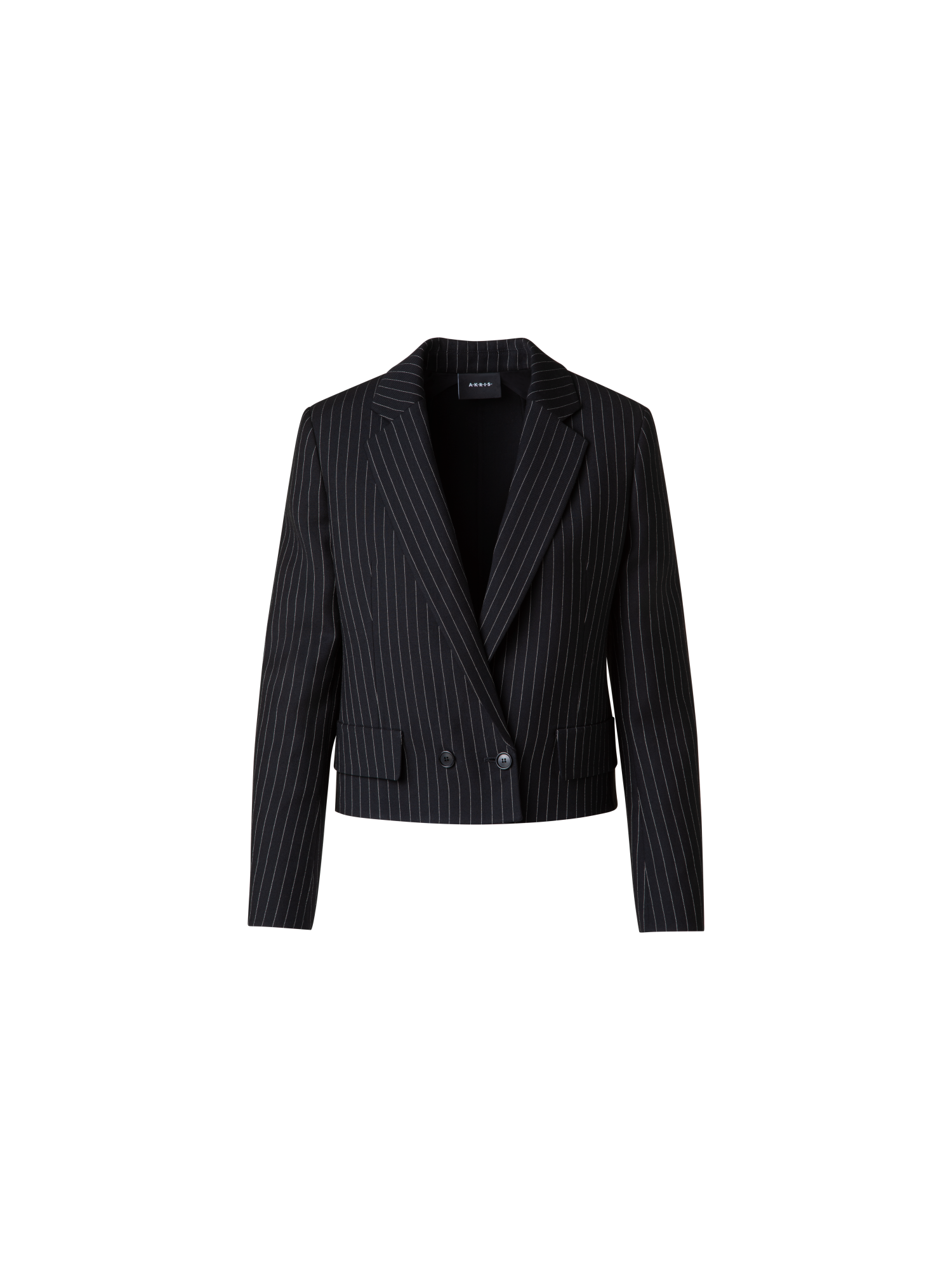 Designer Kurze Boxy-Nadelstreifen-Jacke - Grau