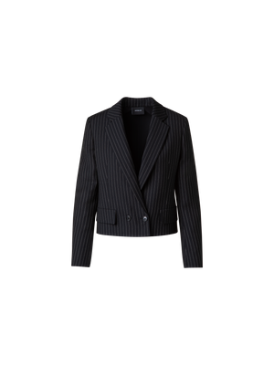 Designer Kurze Boxy-Nadelstreifen-Jacke - Grau