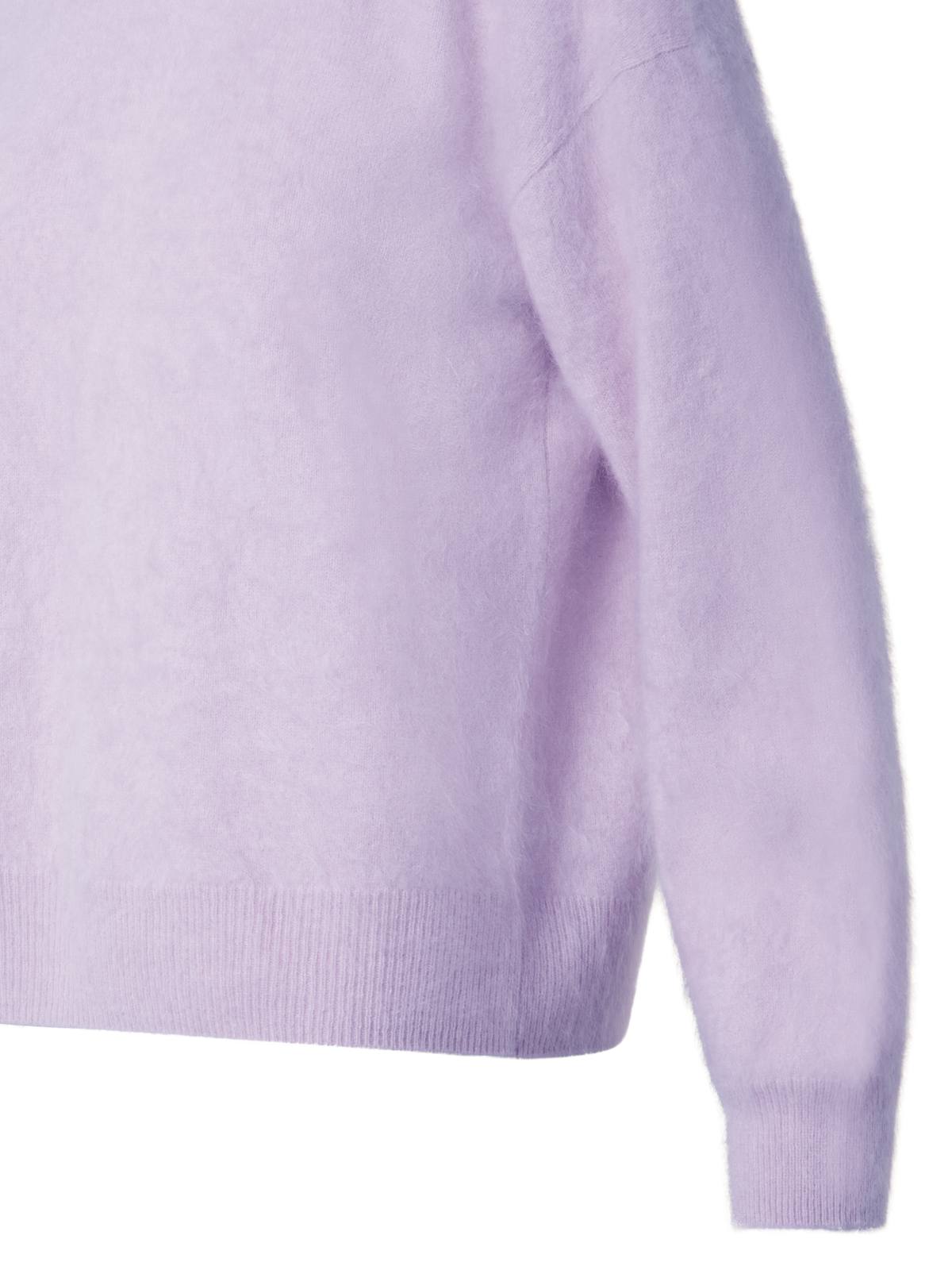 Designer Langärmeliger Strickpullover aus aufgerautem Kaschmir