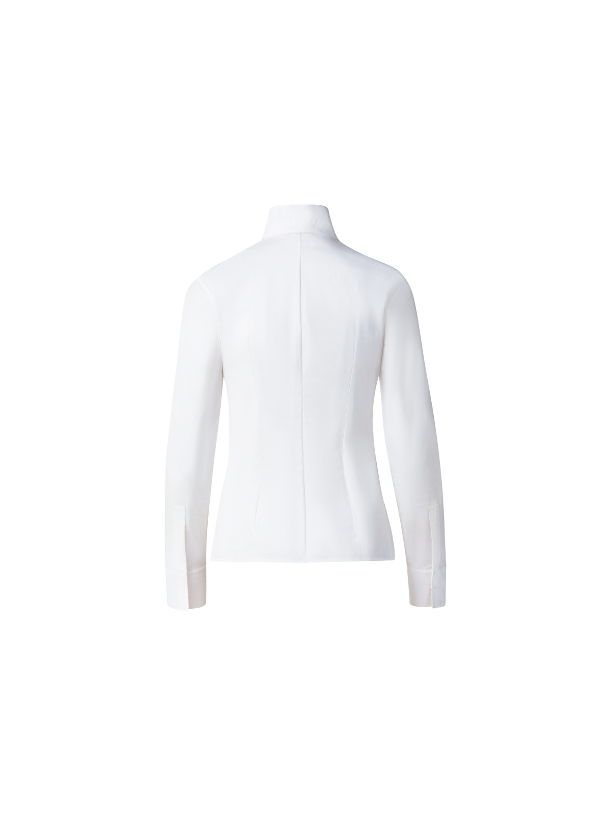 Designer Bluse in Baumwolle Stretch - Weiss