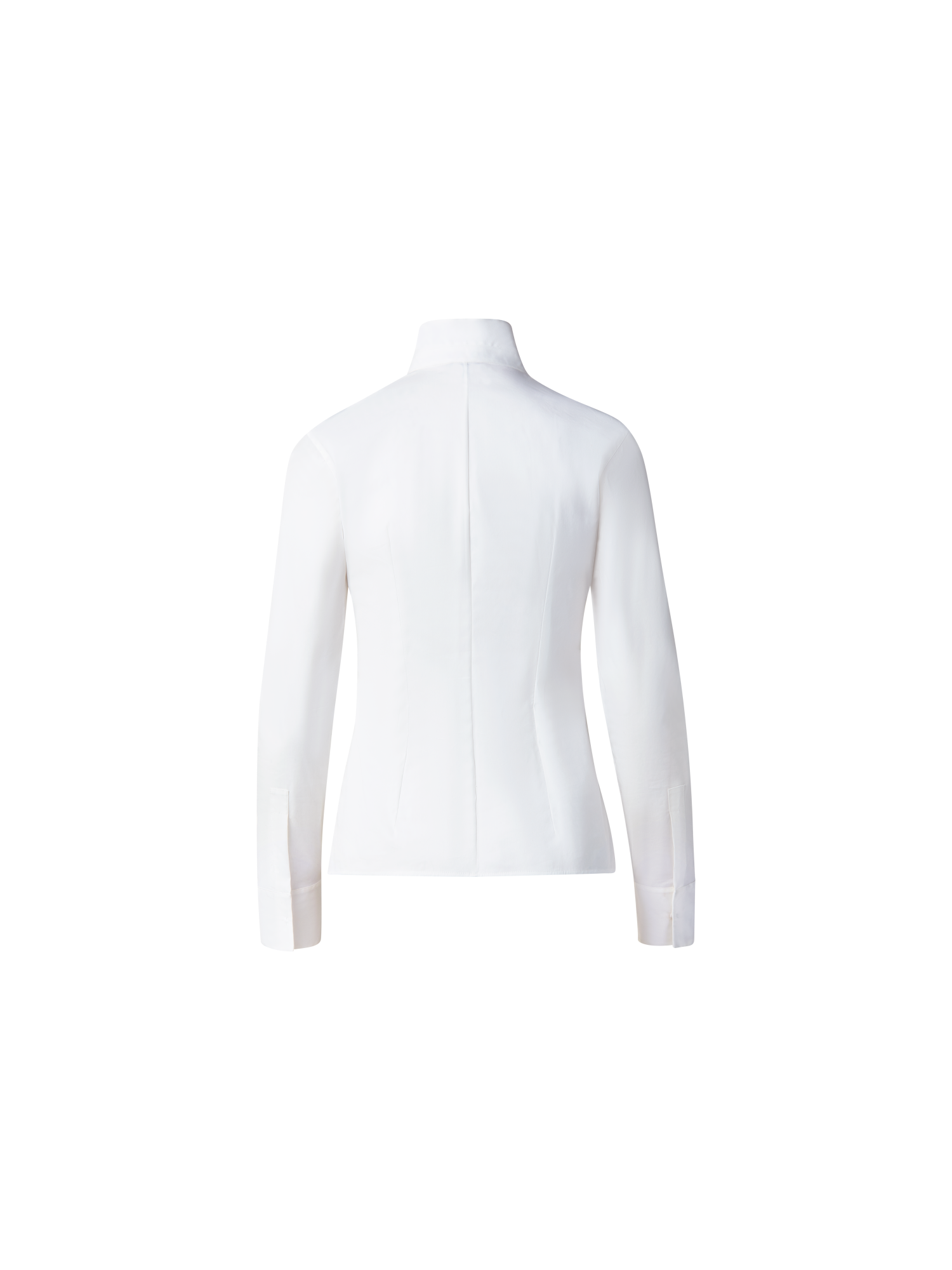 Designer Bluse in Baumwolle Stretch - Weiss