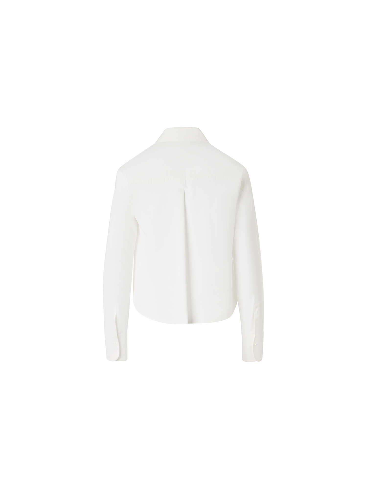 Designer Cropped-Hemd aus Baumwollpopeline - Ecru