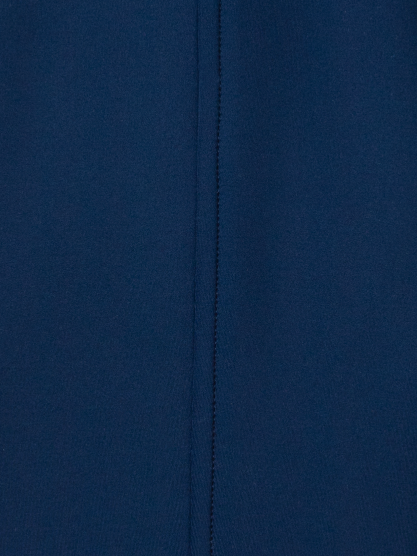 Designer Kurzes Techno Neopren Mock Neck Kleid - Dunkelblau - Blau