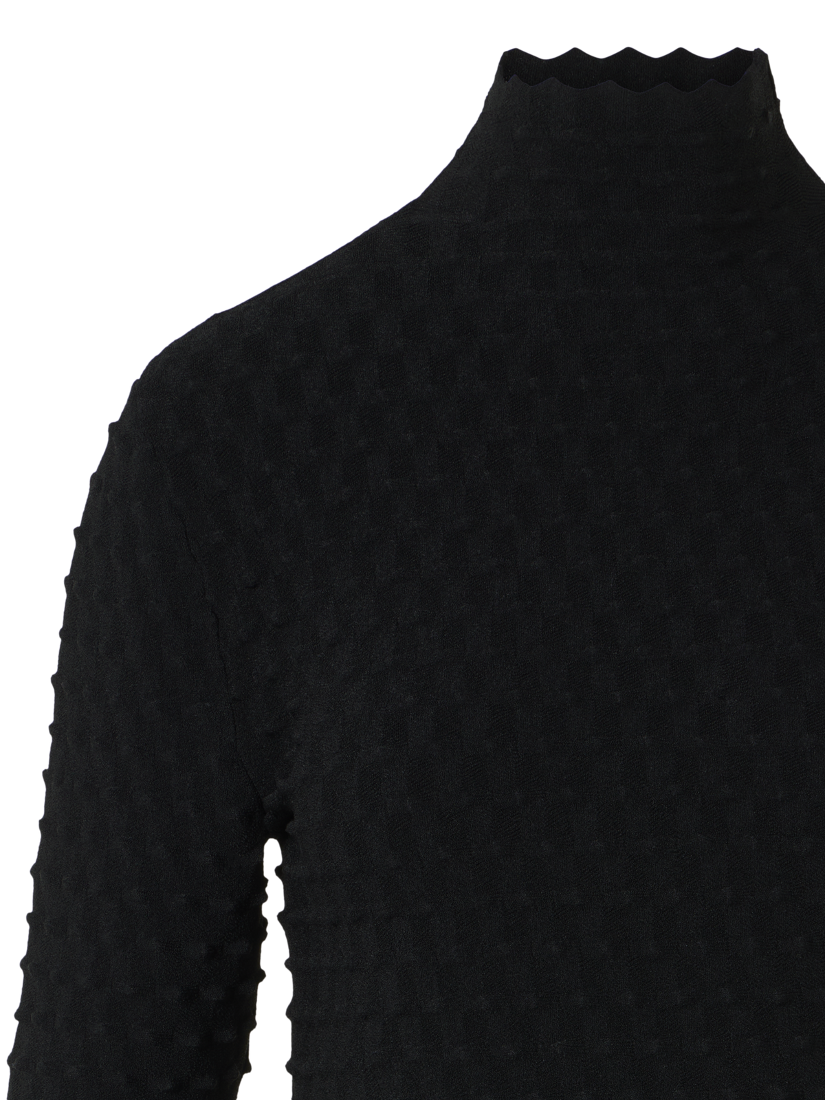 Designer 3D-strukturierter Viskose-Strickpullover - Schwarz