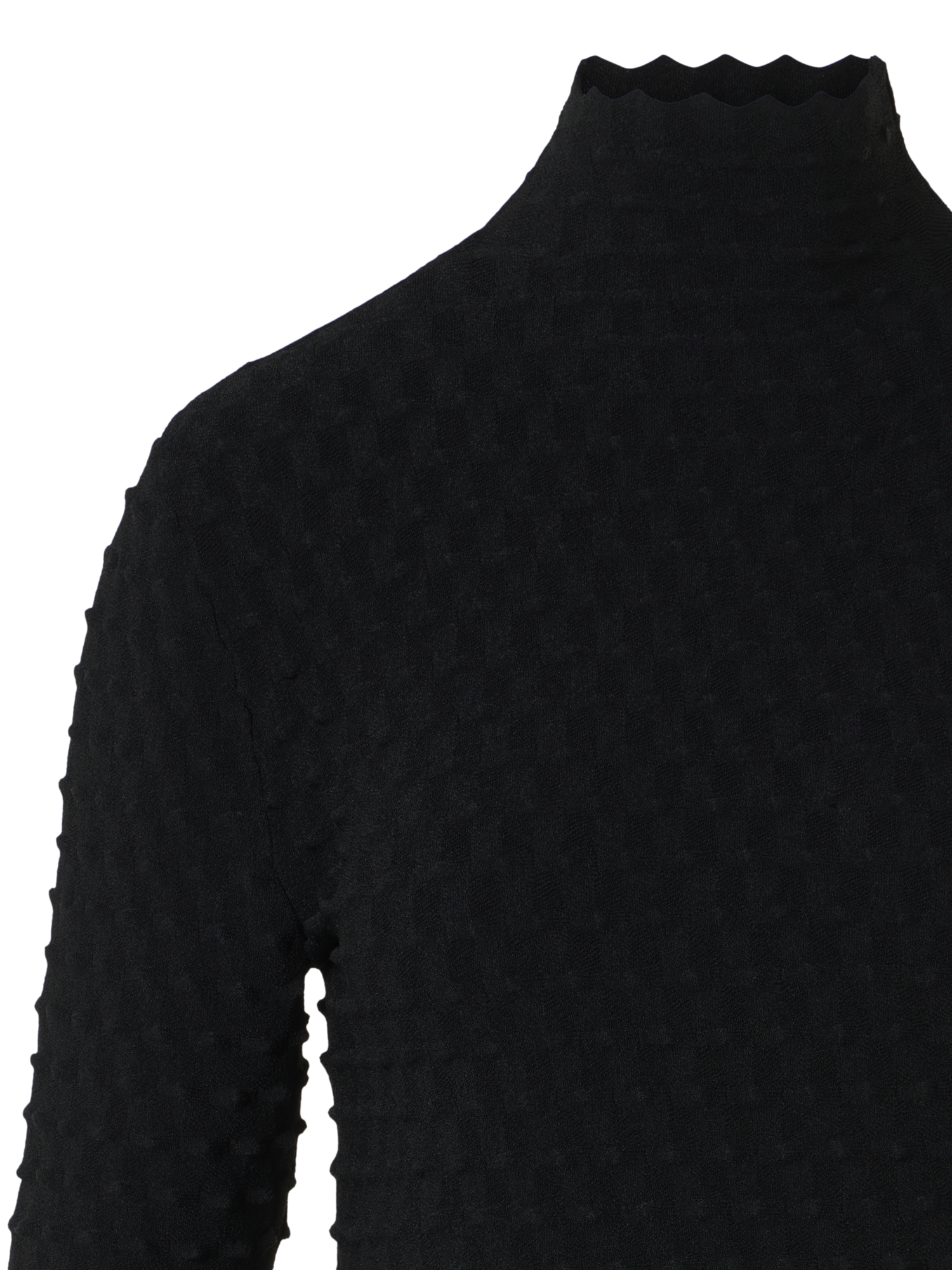 Designer 3D-strukturierter Viskose-Strickpullover - Schwarz