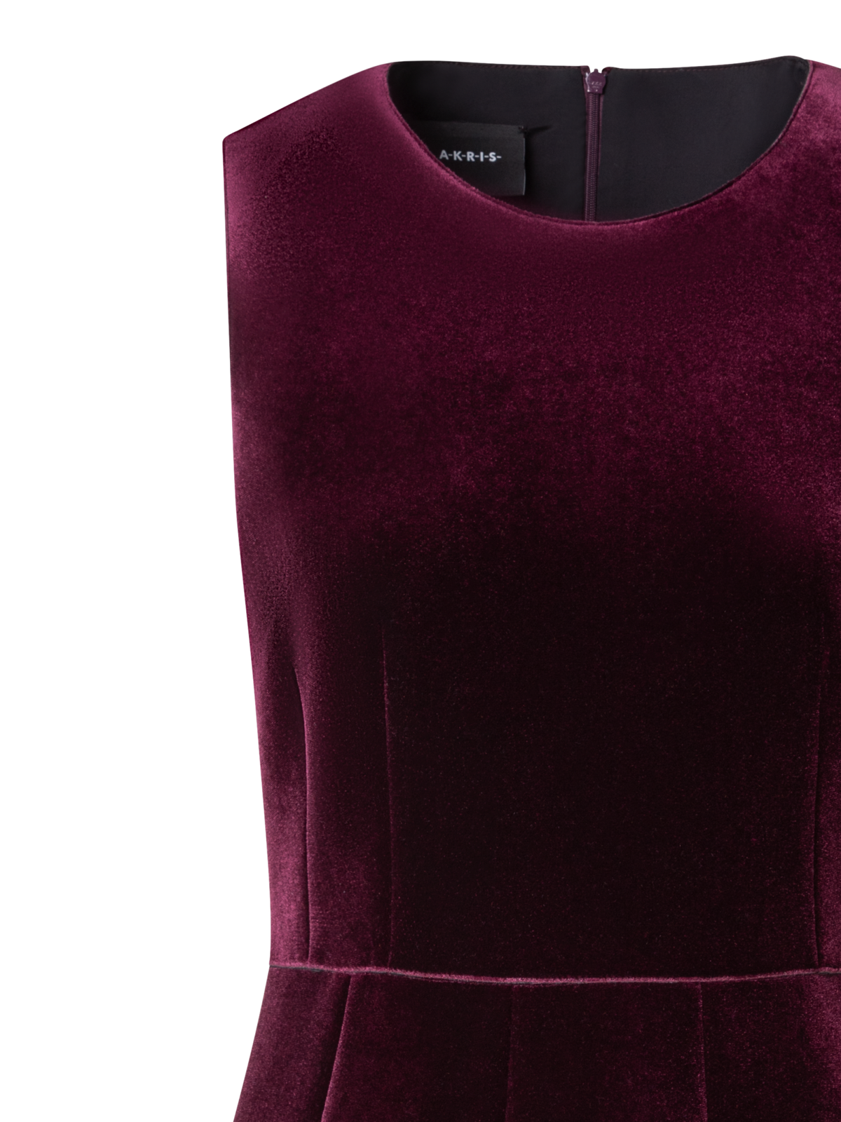 Designer Cocktail-Kleid aus Neopren-Samt in A-Linie - Rosa