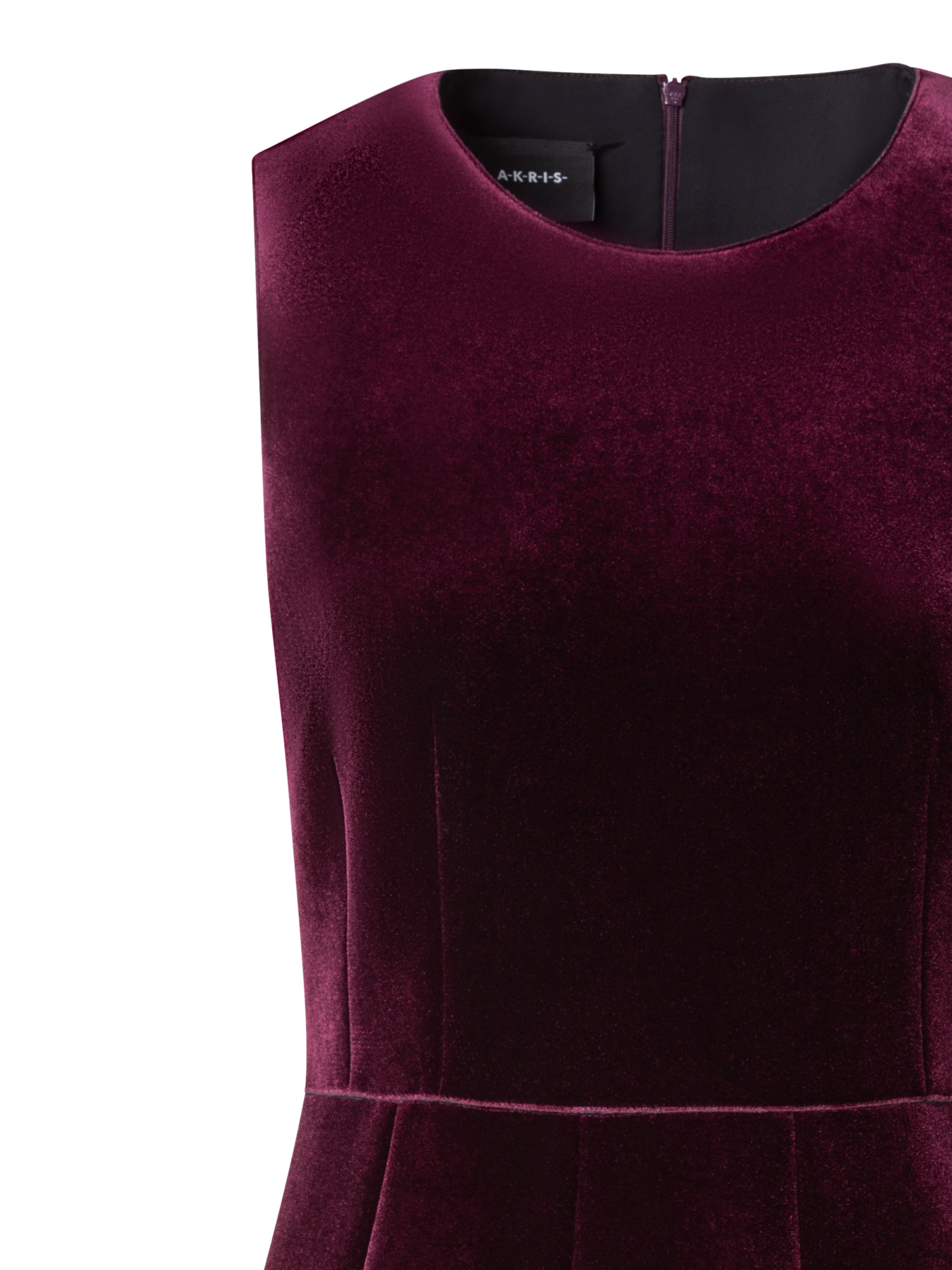 Designer Cocktail-Kleid aus Neopren-Samt in A-Linie - Rosa