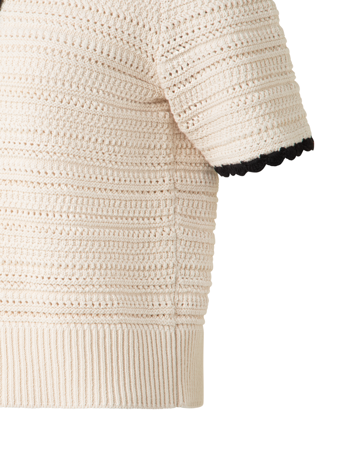 Designer Grob gestricktes Shirt mit Kontrastbündchen - Bunt - Beige