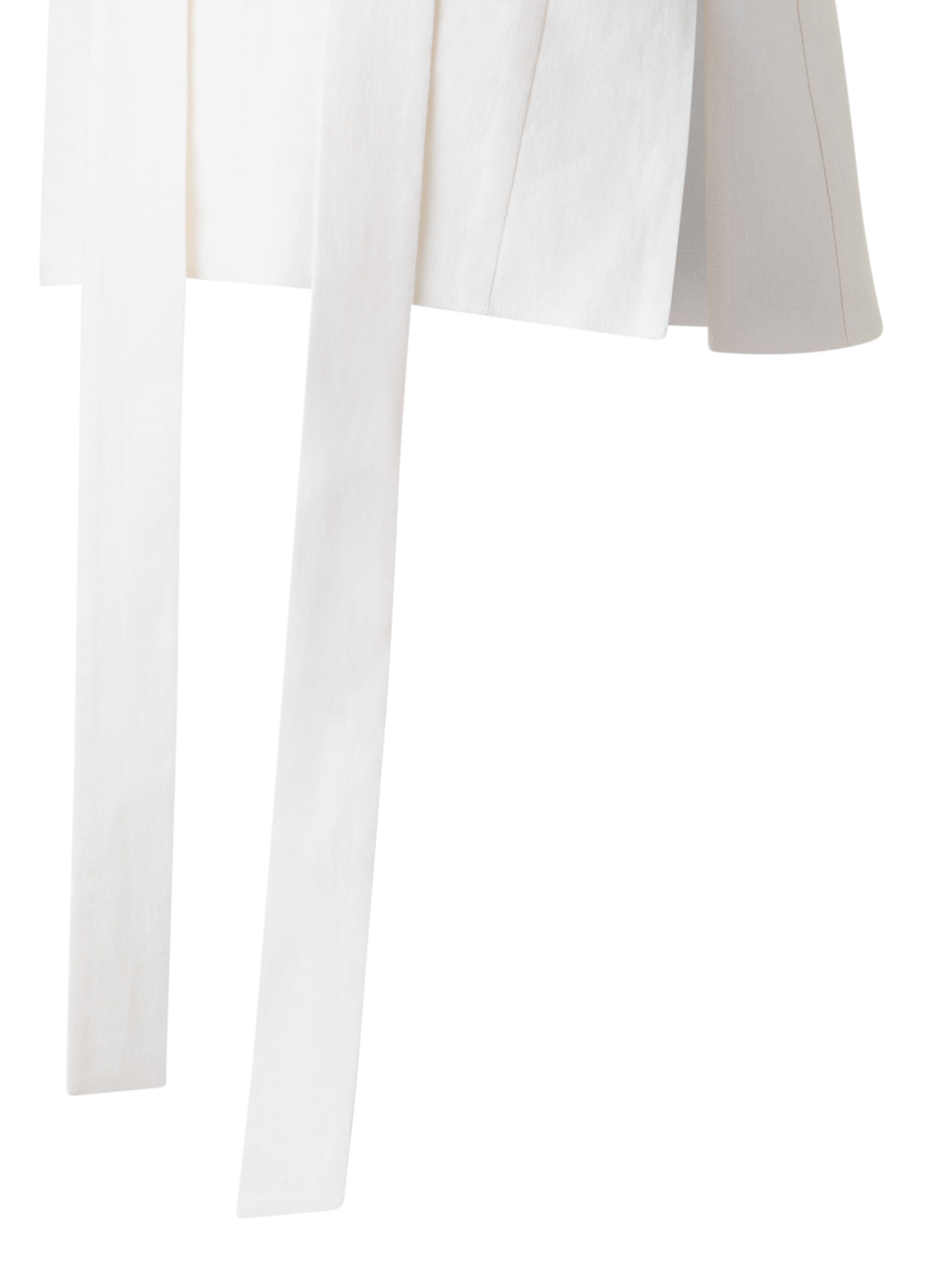 Designer Ärmellose Leinen-Wolle-Bluse mit Schleife - Ecru - Weiss