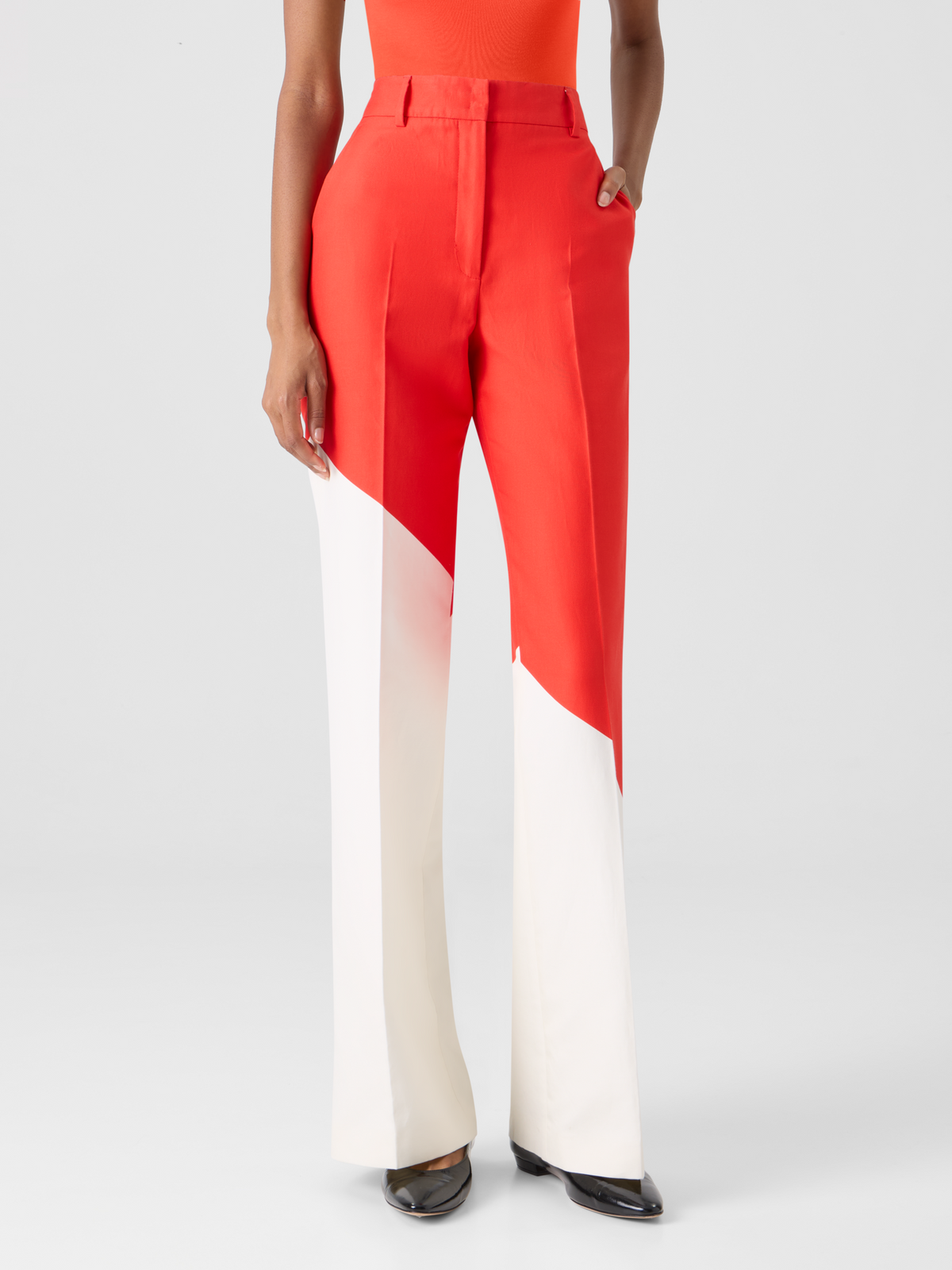Designer Florine gerade Wide Leg Hose mit Polygon-Druck - Bunt #editorial