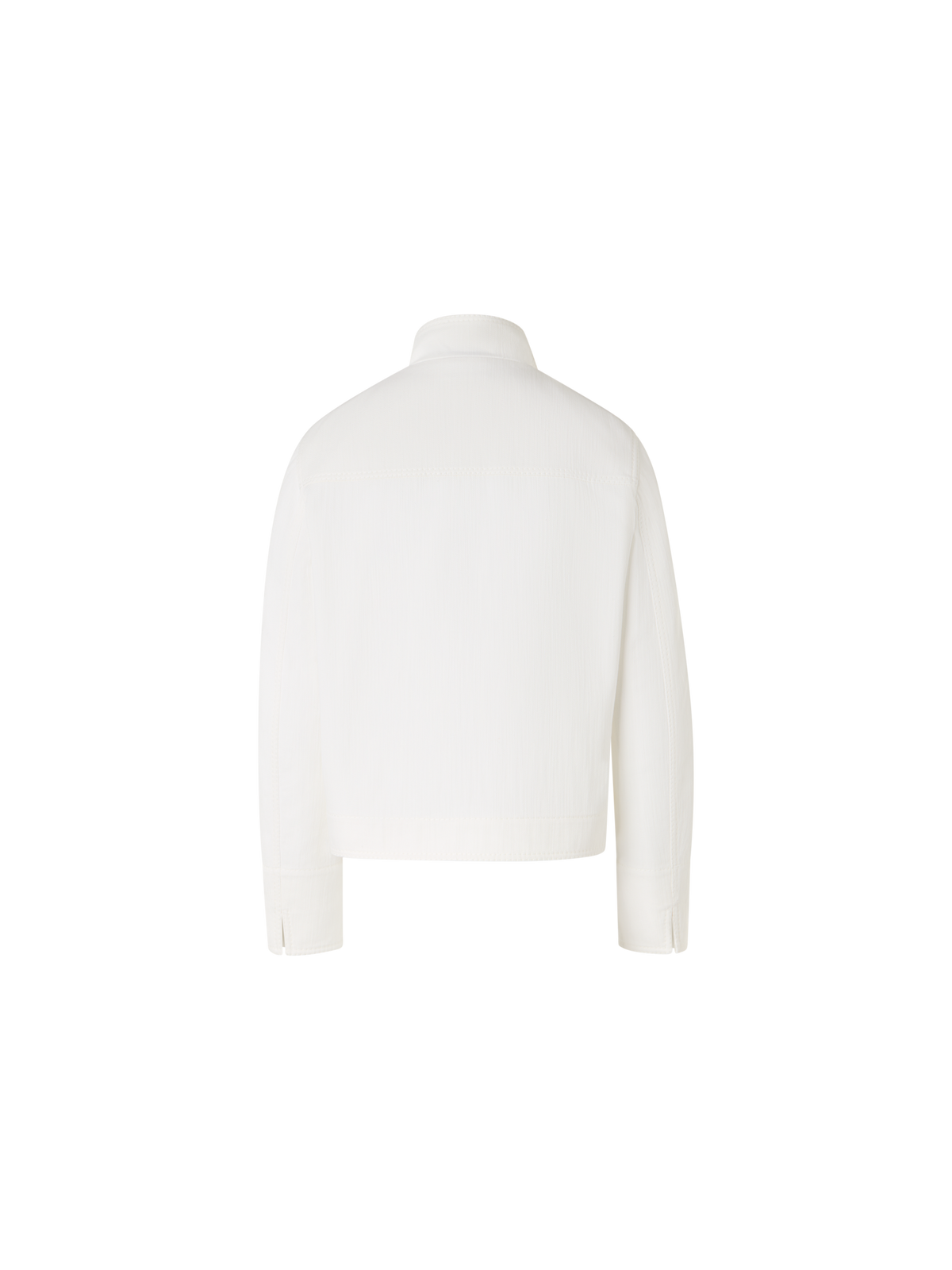 Designer Langärmelige Denim-Jacke aus Baumwoll-Stretch-Denim - Weiss