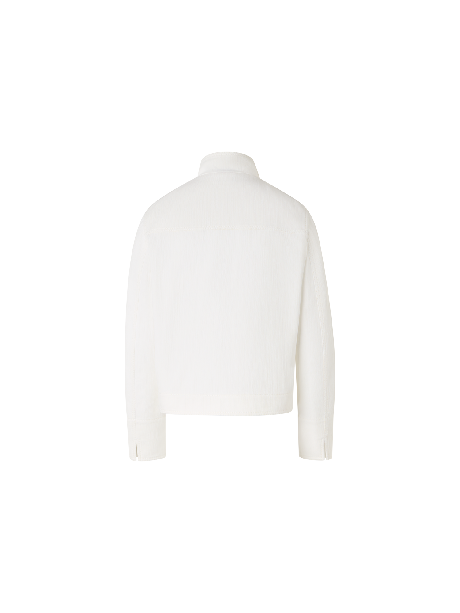 Designer Langärmelige Denim-Jacke aus Baumwoll-Stretch-Denim - Weiss