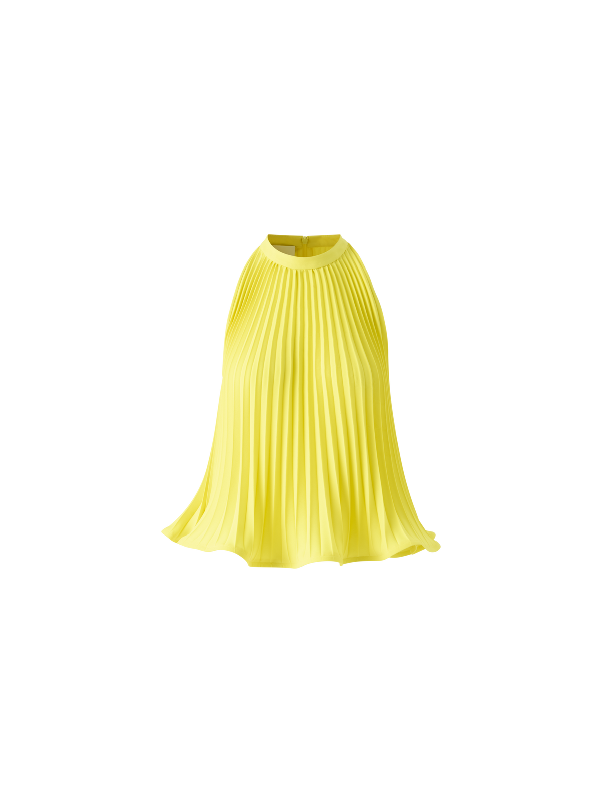 Designer Plissiertes Neckholder-Top aus Crêpe - Gelb