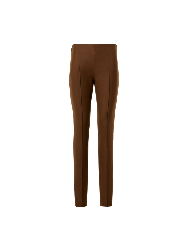 Designer Schmale Hose aus Woll-Stretch-Flanell - Braun