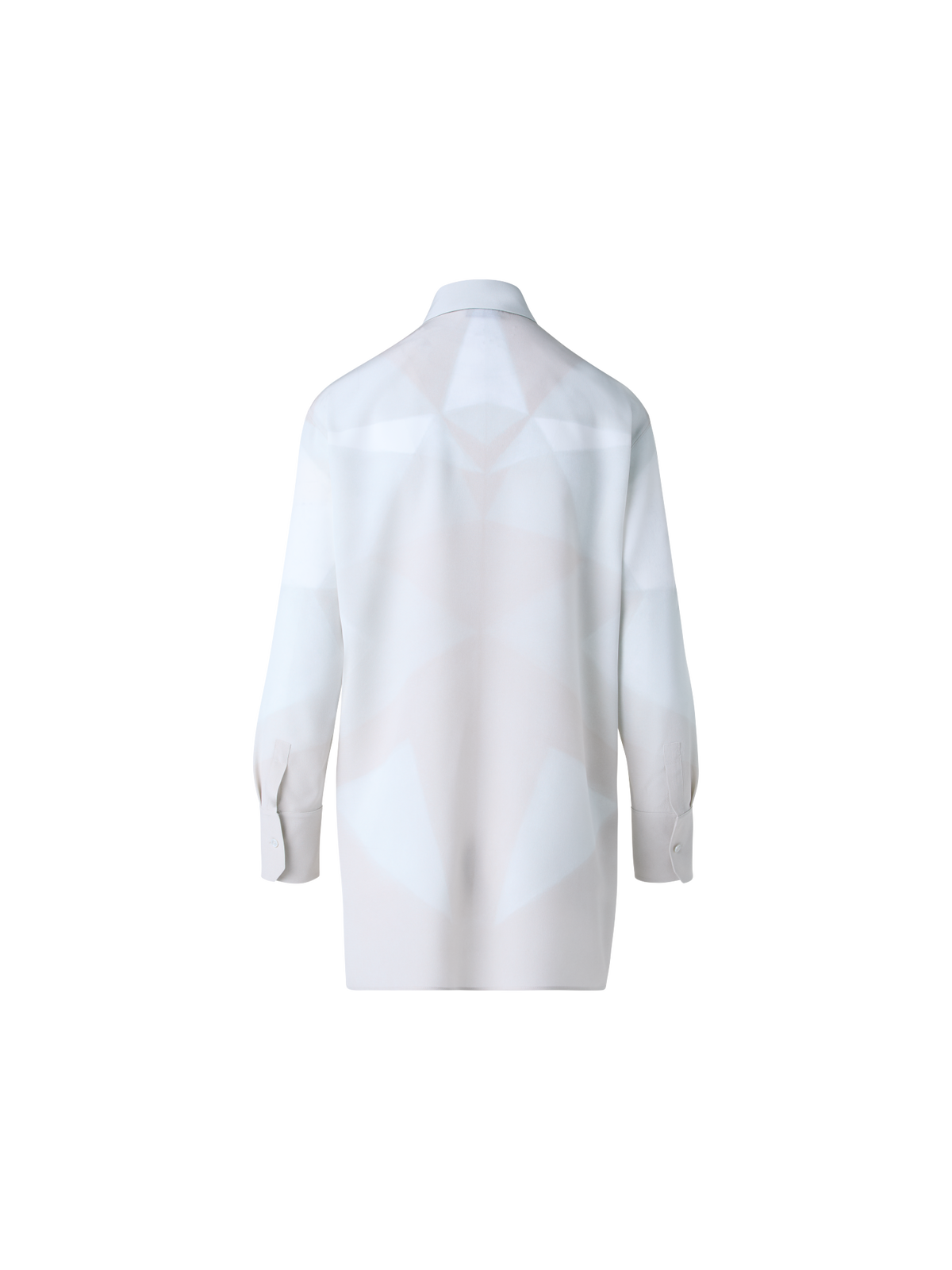 Designer Seiden-Tunika-Bluse mit Chiaroscuro Druck