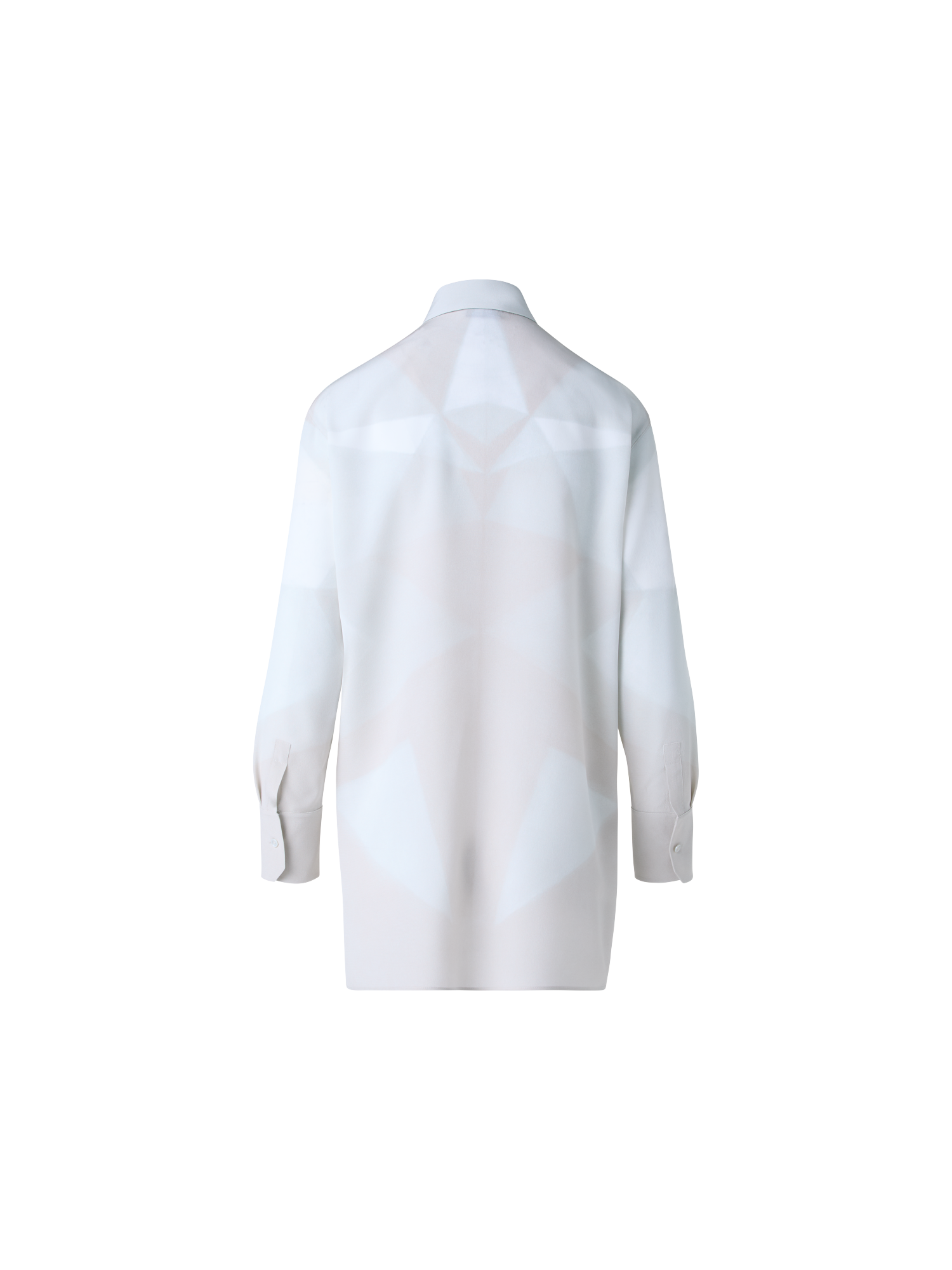 Designer Seiden-Tunika-Bluse mit Chiaroscuro Druck