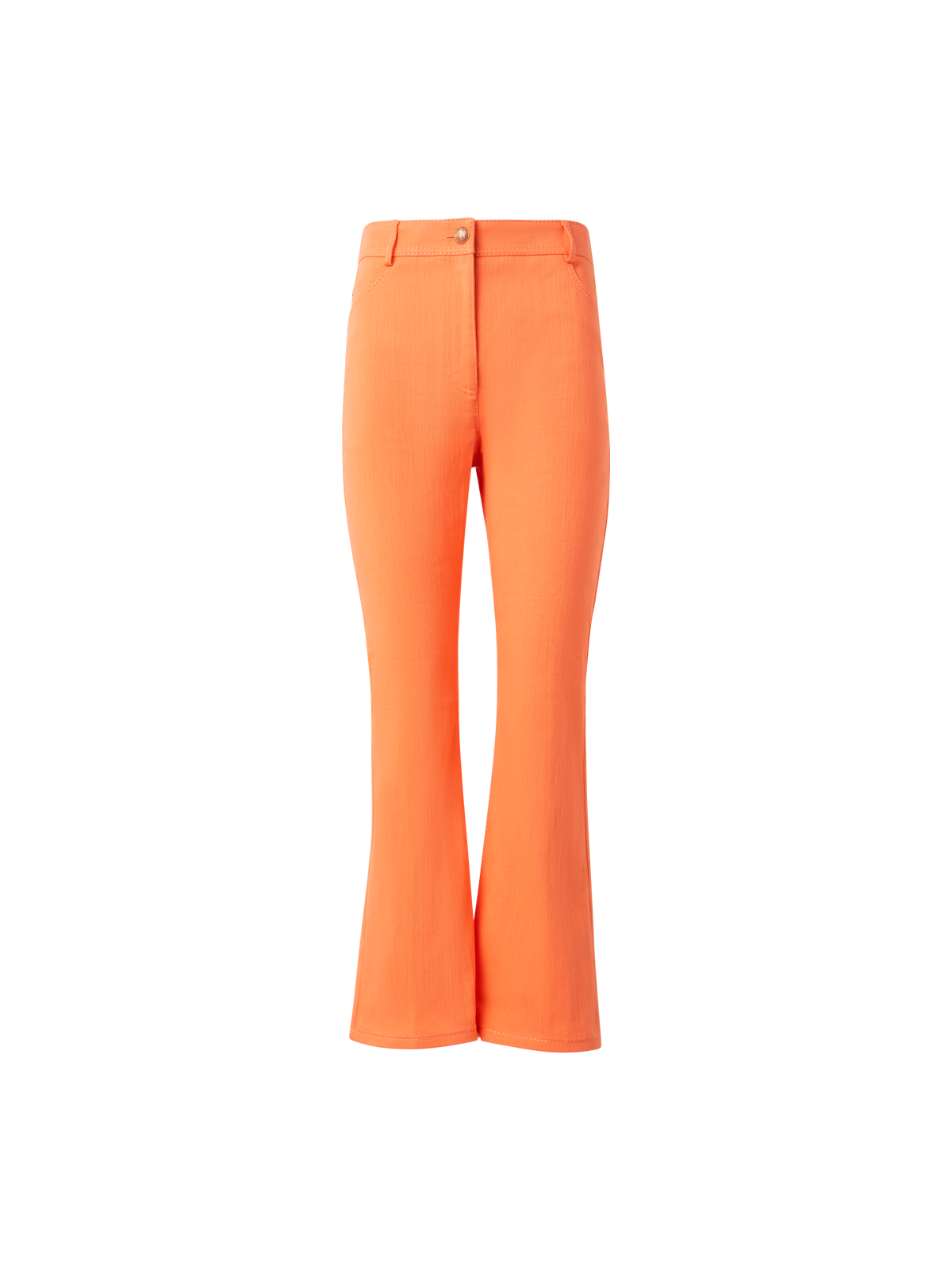 Designer Cropped Schlaghose aus Baumwoll-Denim-Stretch - Orange