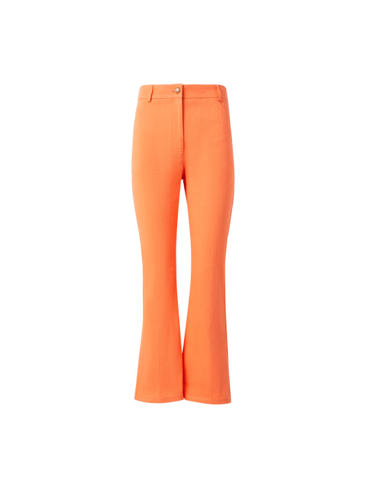 Designer Cropped Schlaghose aus Baumwoll-Denim-Stretch - Orange
