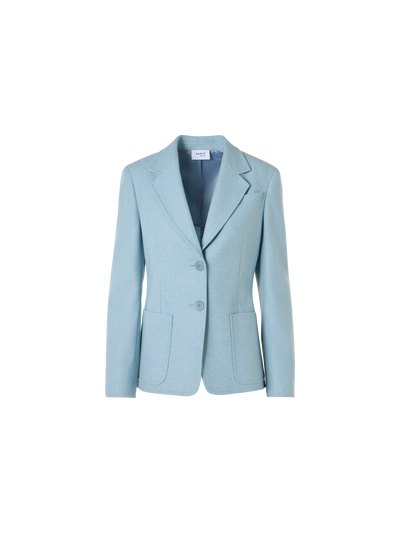 Designer Taillierte Jacke aus Wollflanell - Blau