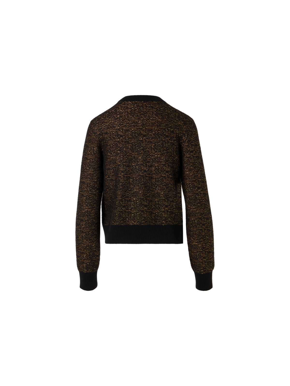 Designer Pullover aus Kaschmir-Lamé mit Ripp-Abschlüssen - Schwarz
