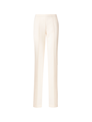 Designer Gerade Hose aus Woll-Doubleface - Ecru - Weiss