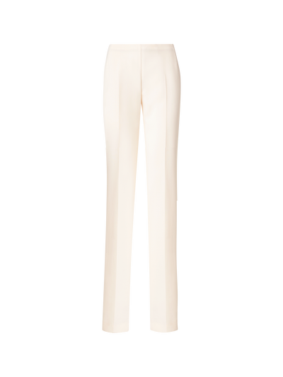 Designer Gerade Hose aus Woll-Doubleface - Ecru - Weiss