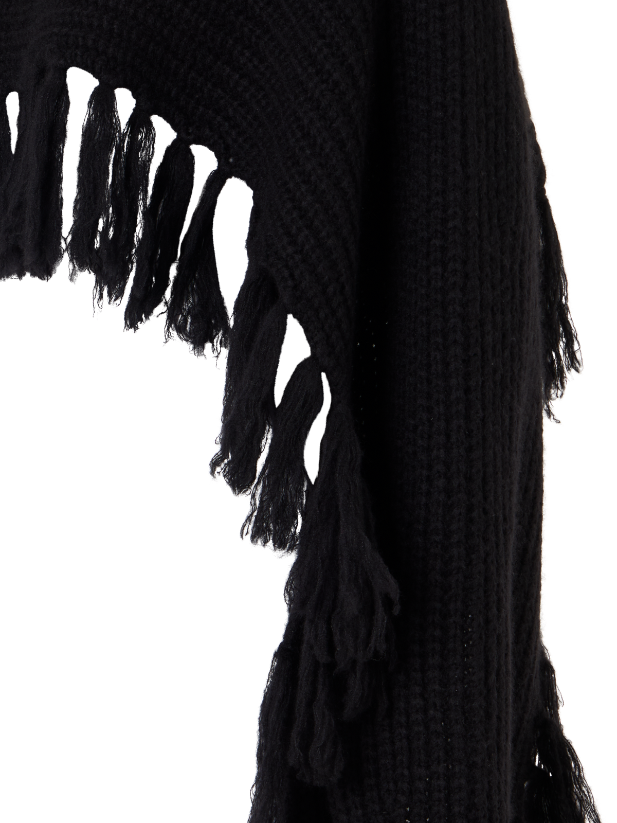 Designer Cape-Schal aus Kaschmirseide mit Rollkragen - Schwarz