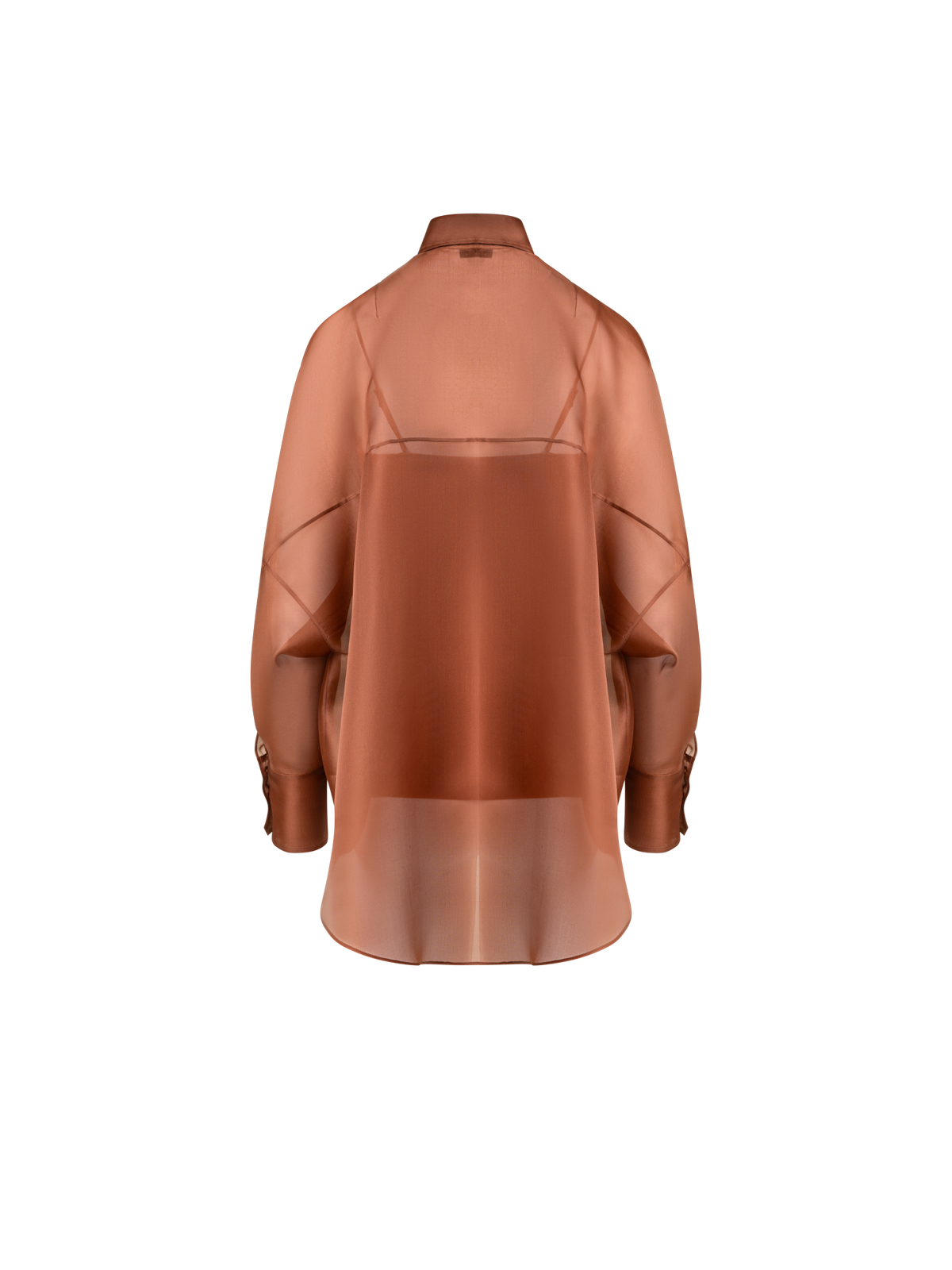 Designer Transparente Oversize-Seiden-Hemdbluse - Braun