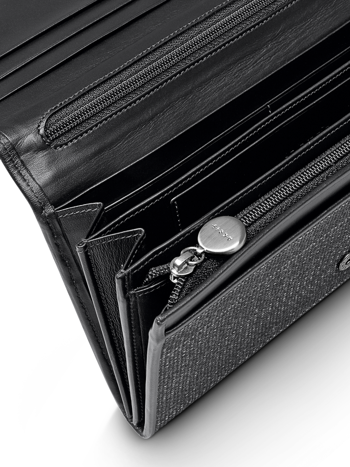 Designer Long Over Flap Wallet in Horshair - Grau