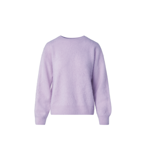 Langärmeliger Strickpullover aus aufgerautem Kaschmir