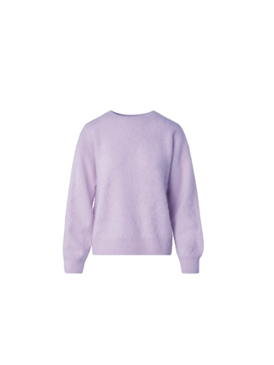 Designer Langärmeliger Strickpullover aus aufgerautem Kaschmir