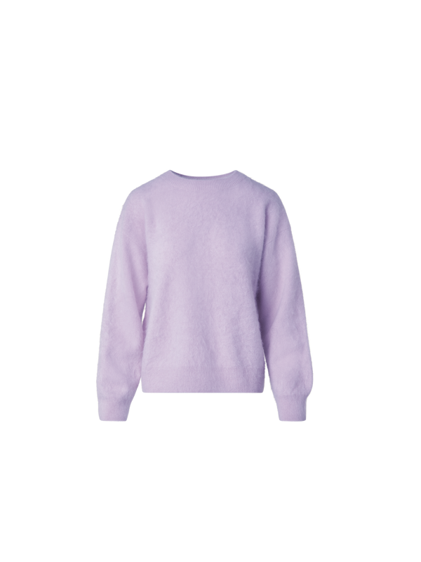 Designer Langärmeliger Strickpullover aus aufgerautem Kaschmir