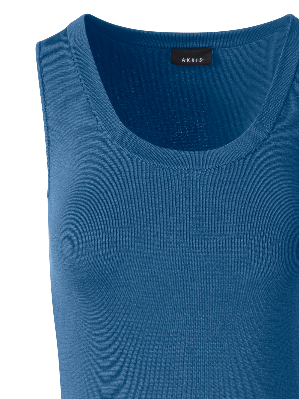 Designer Strick-Tank-Top aus Seiden-Stretch - Blau