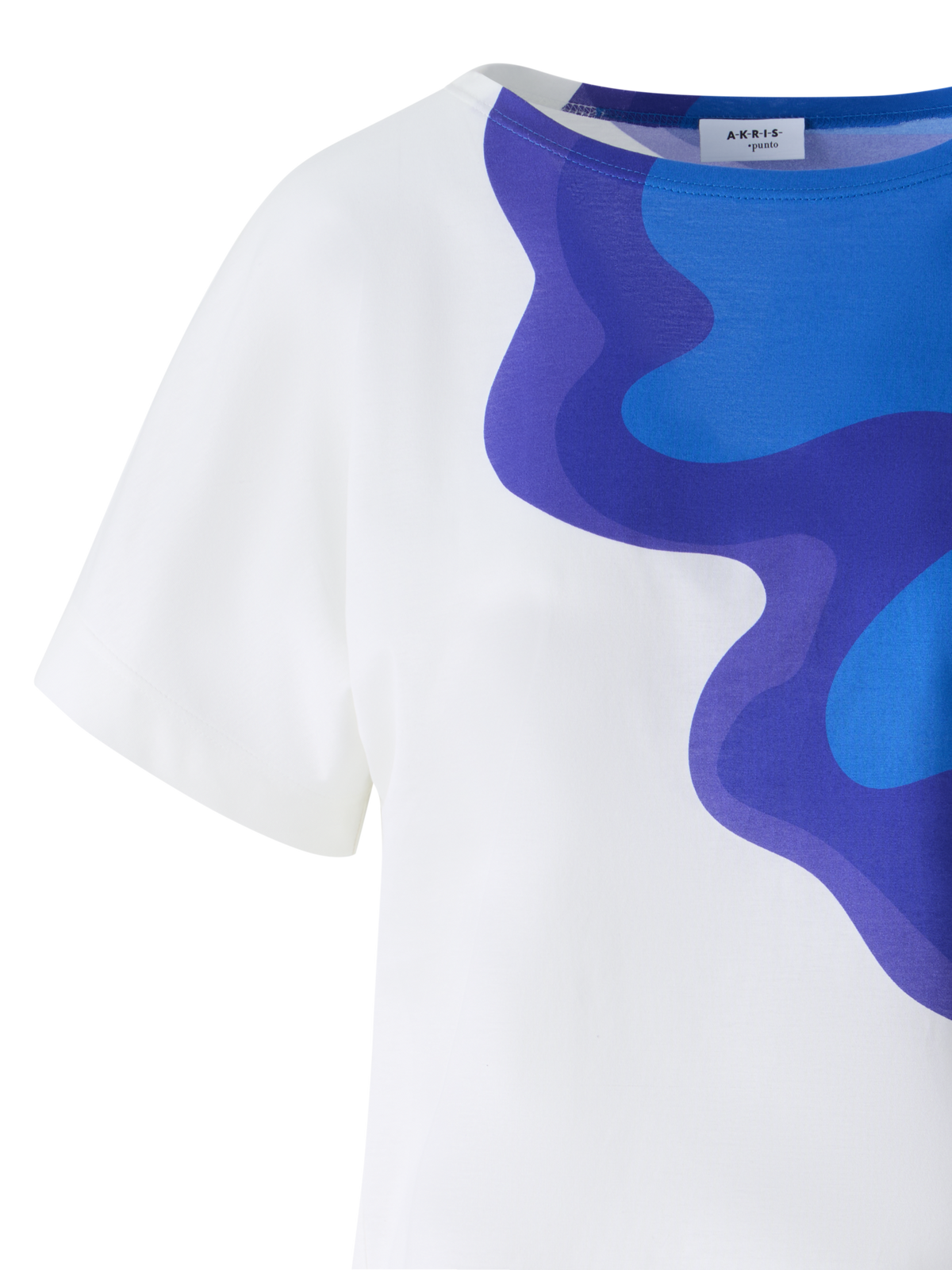 Designer Baumwoll-T-Shirt mit Pop-Dot-Blume - Bunt - Weiss