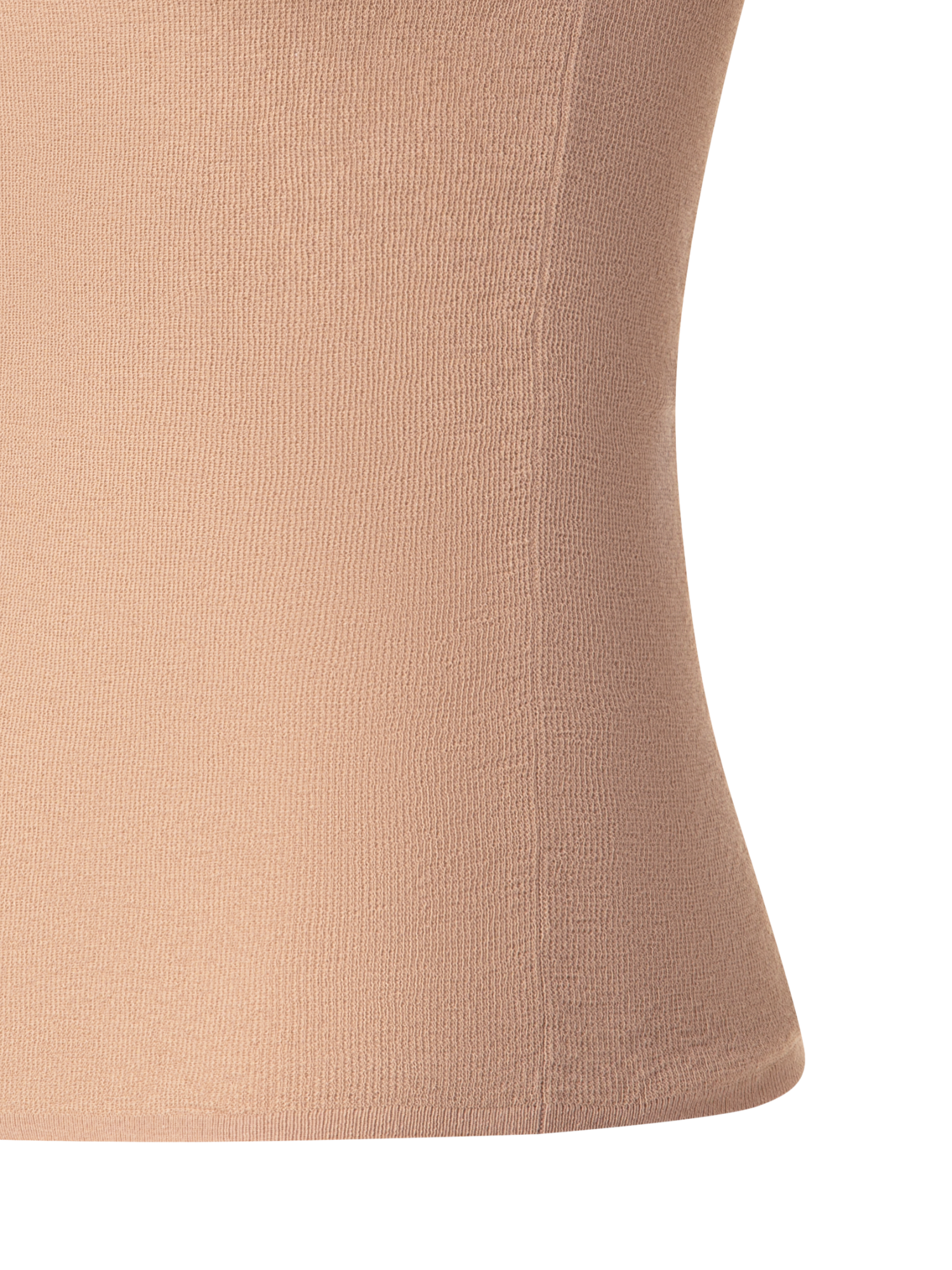 Designer Stricktop aus halbtransparenter Baumwolle - Beige