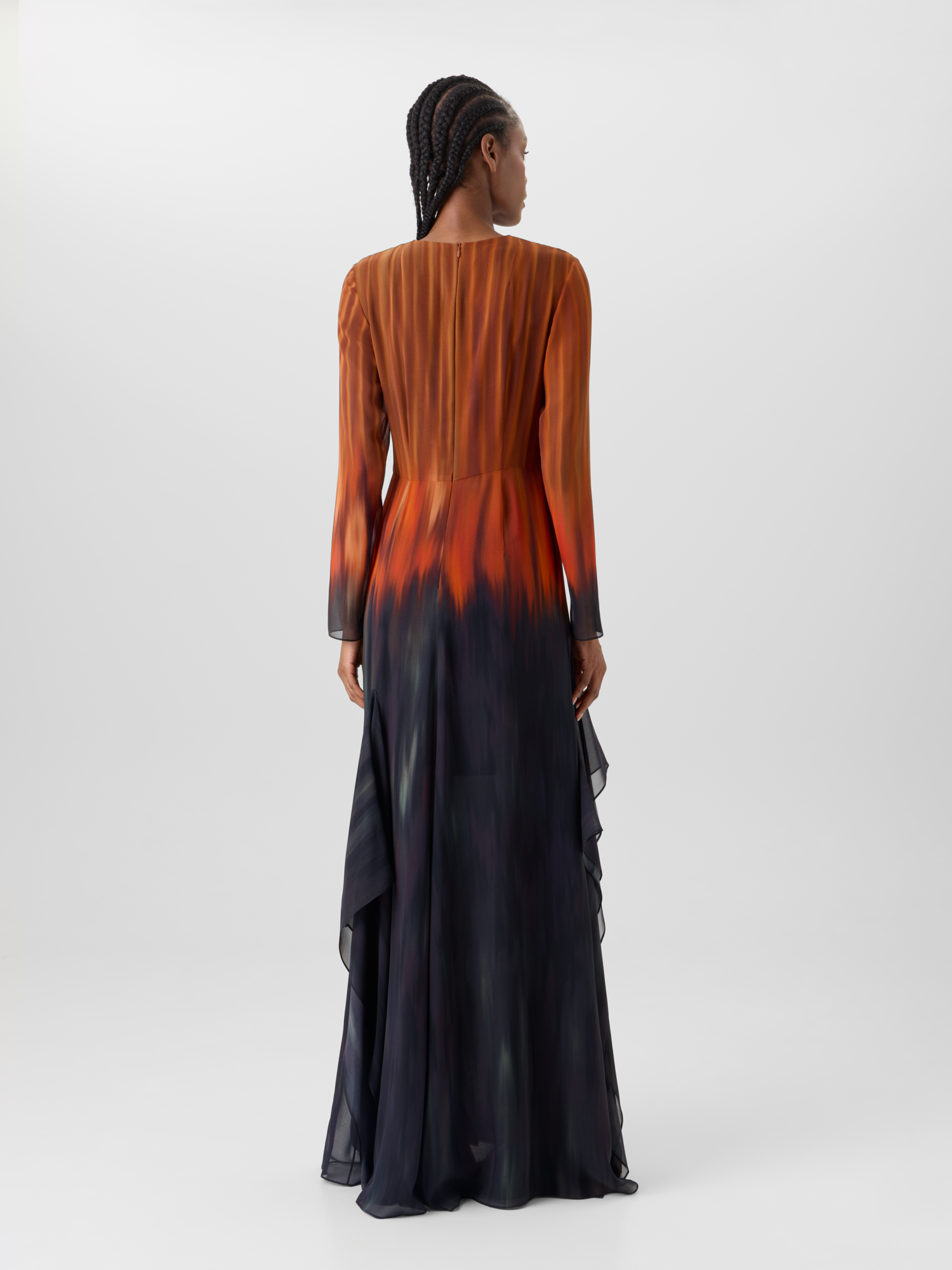Designer Robe aus Seiden-Crêpe mit Fuego Negro Print - Bunt 