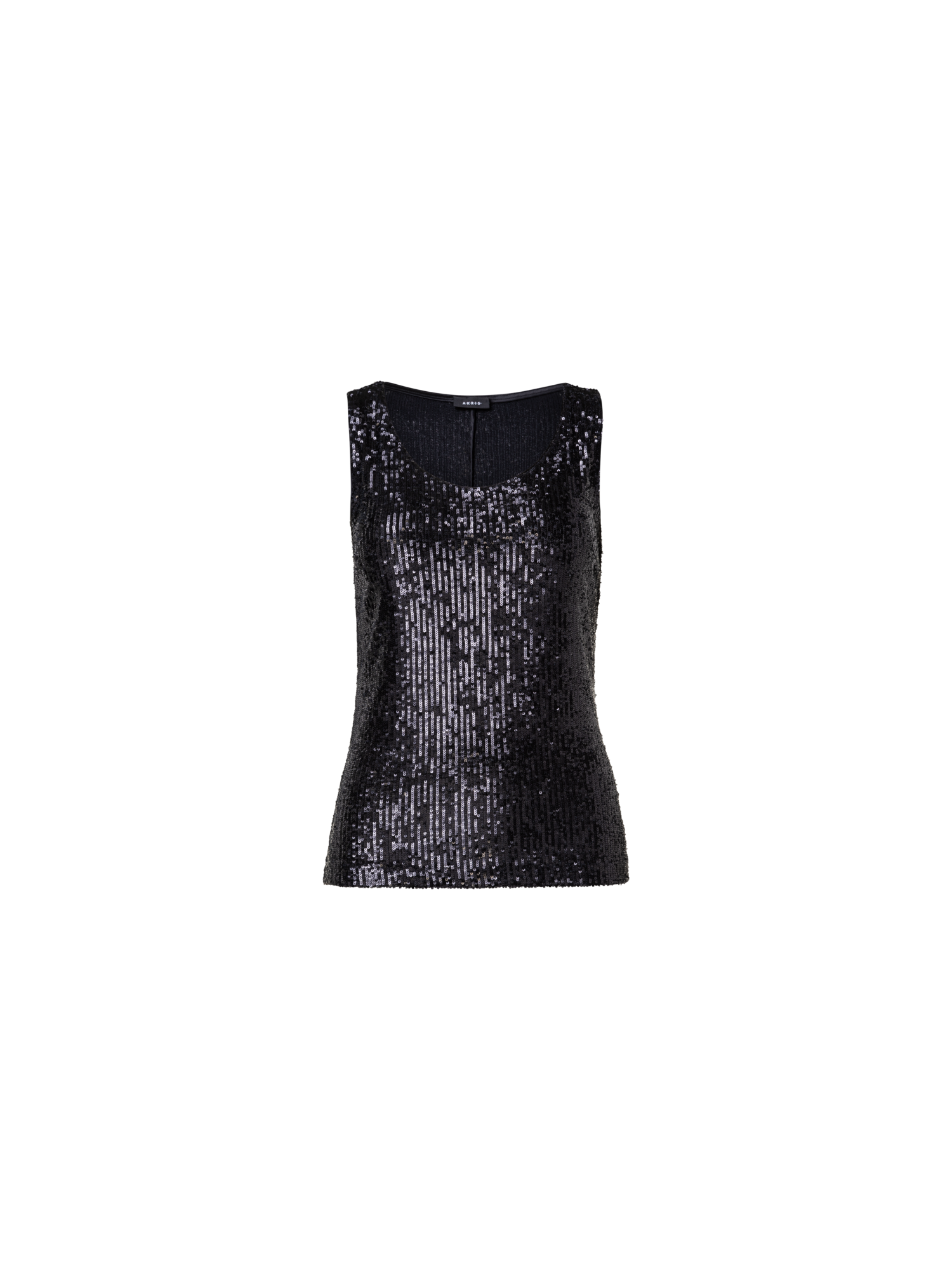 Designer Tank Top aus Pailletten - Schwarz