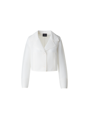 Designer Transparente Cropped-Jacke aus Techno-Grid - Weiss