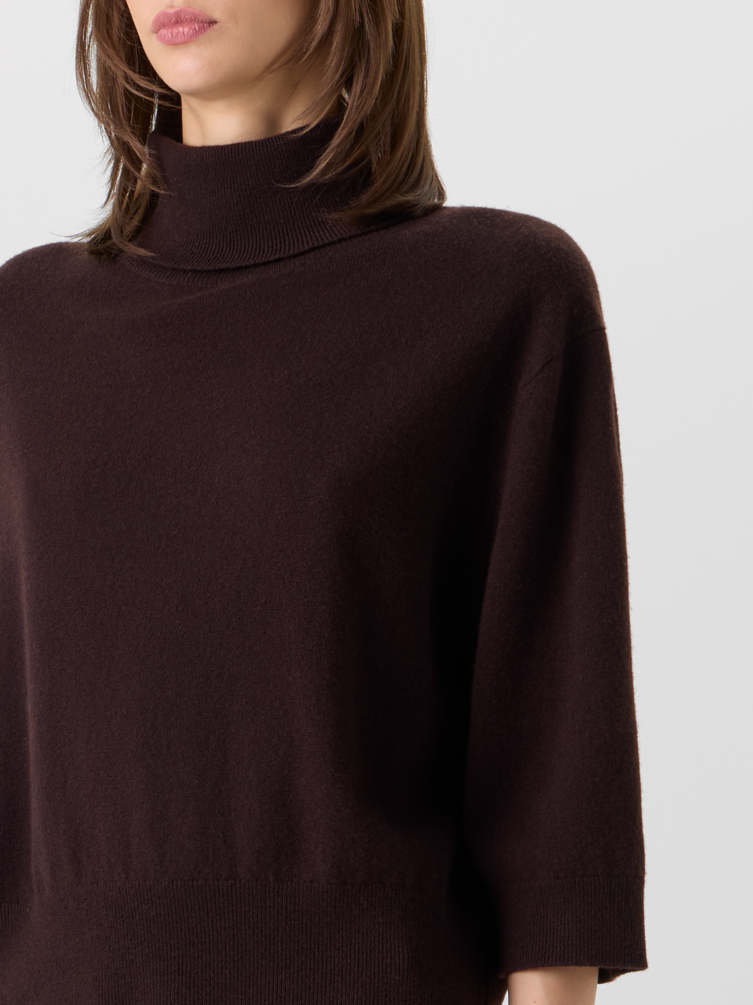 Designer Rollkragenpullover aus Kaschmir - Braun 