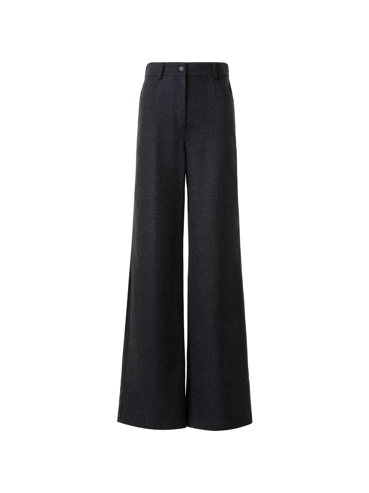 Designer Weite winterliche Wollflanell Hose - Grau