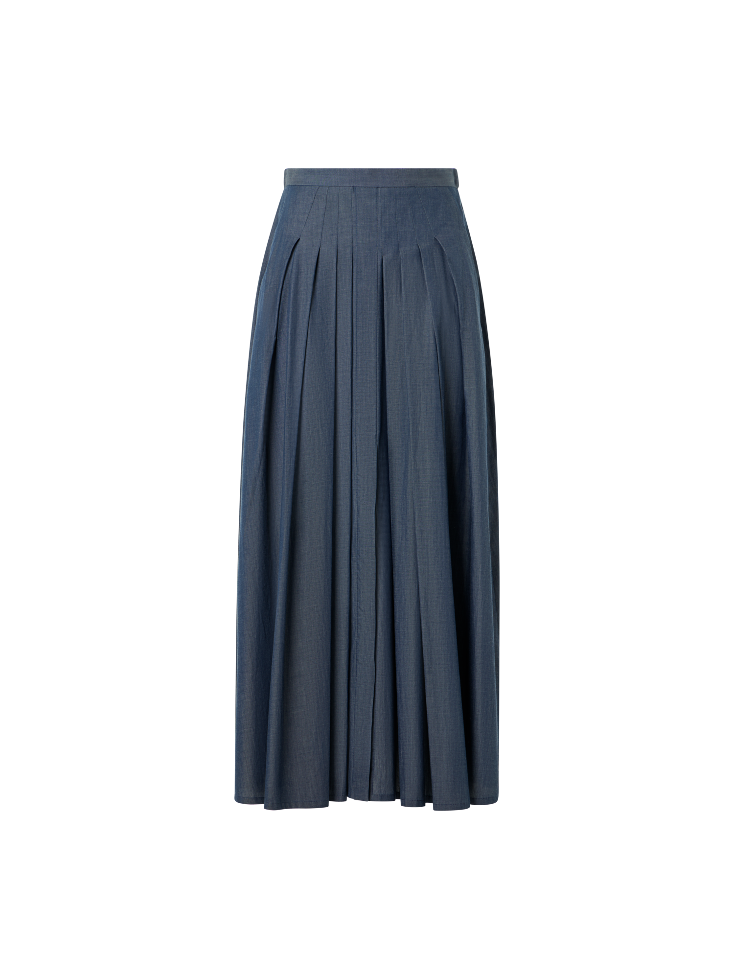 Designer Midirock aus Sea-Island-Baumwolle - Blau
