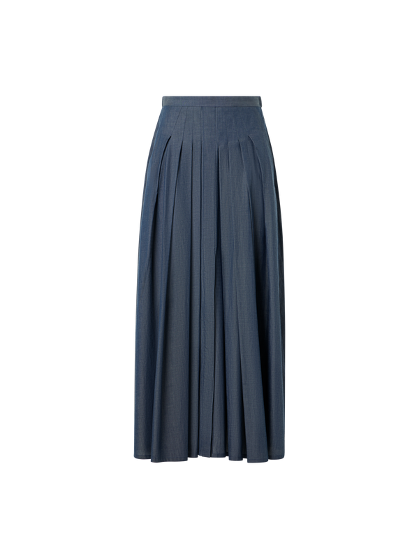 Designer Midirock aus Sea-Island-Baumwolle - Blau