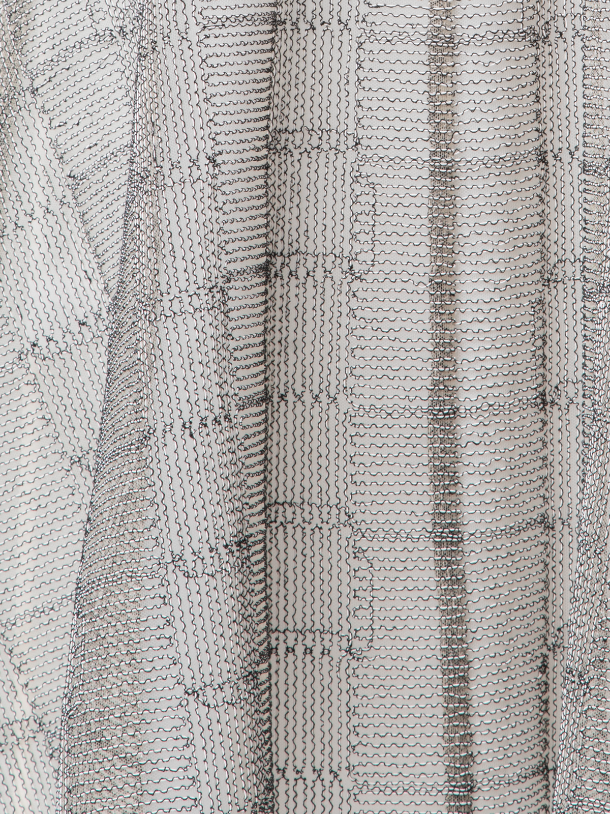 Designer Midi-Rock in A-Linie mit Tüll-Stickerei - Bunt - Ecru - Weiss