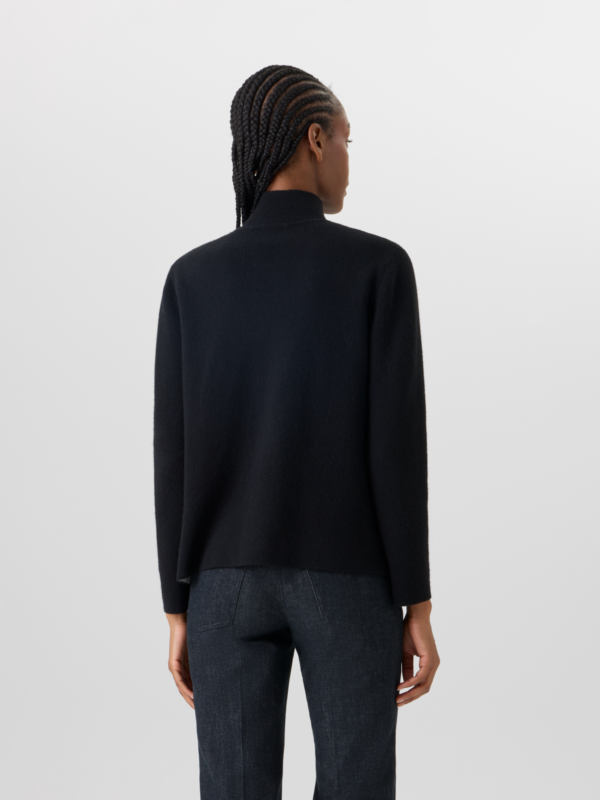 Designer Strickjacke aus Kaschmir-Doubleface - Schwarz #editorial