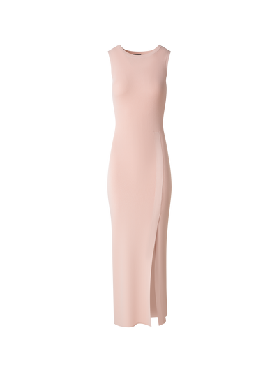 Designer Tailliertes Strickkleid mit Seitenschlitz - Rosa
