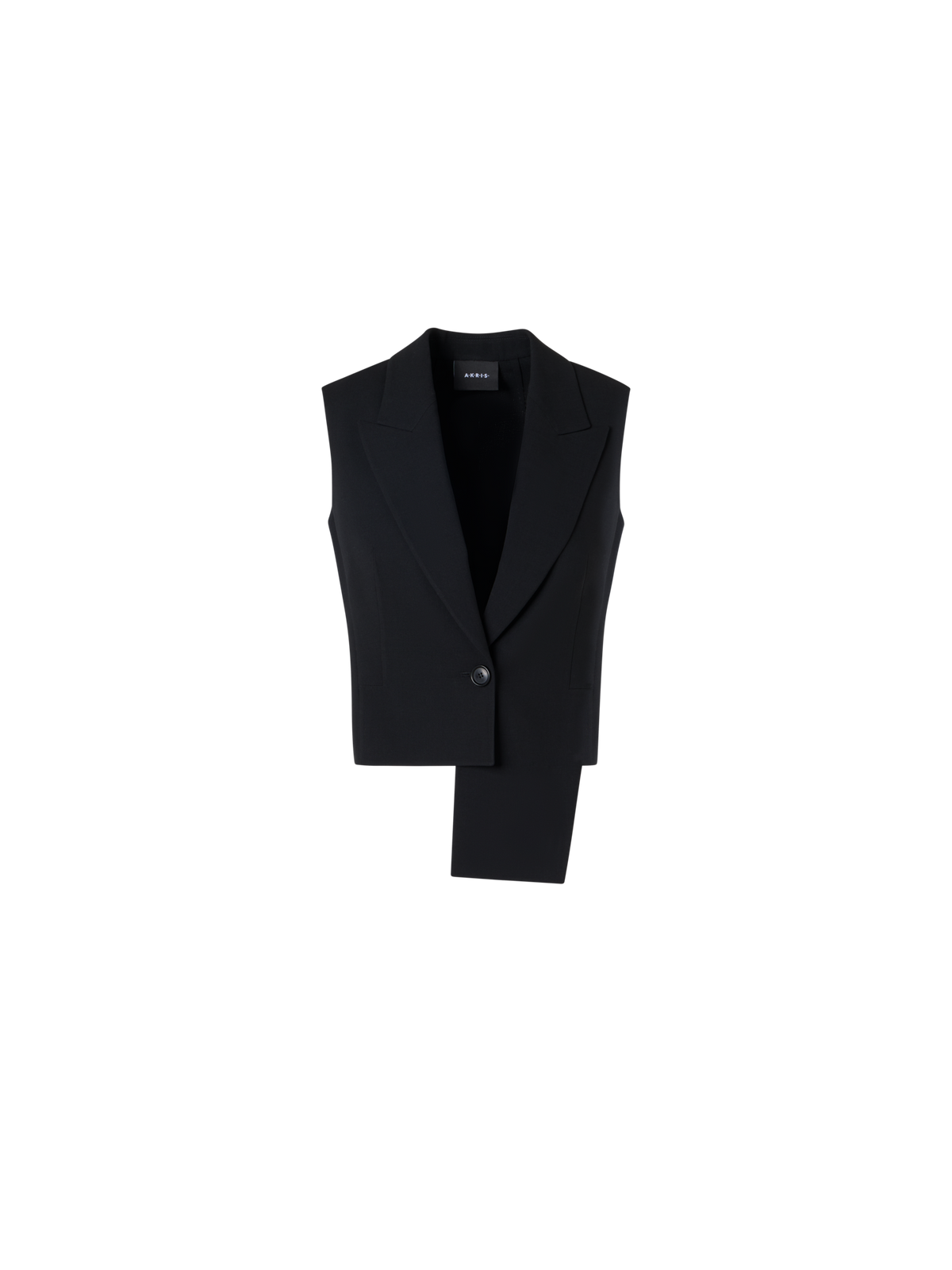 Designer Helline Asymmetrische Jacke mit abnehmbarem Bolero - Schwarz