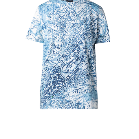 Baumwoll-T-Shirt mit St. Gallen Map Druck